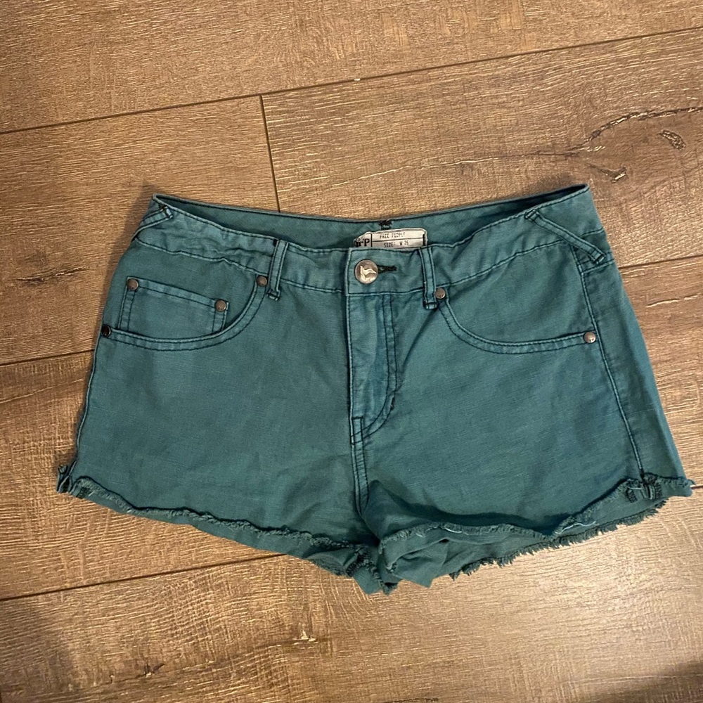Free People Turquoise Denim shorts